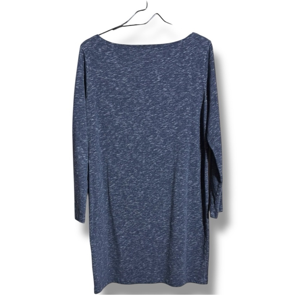 GAP Blue-Gray Sheath Knit Casual Mini Dress Straight Boat Neckline 3/4 Sleeves - Picture 14 of 15